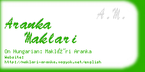 aranka maklari business card